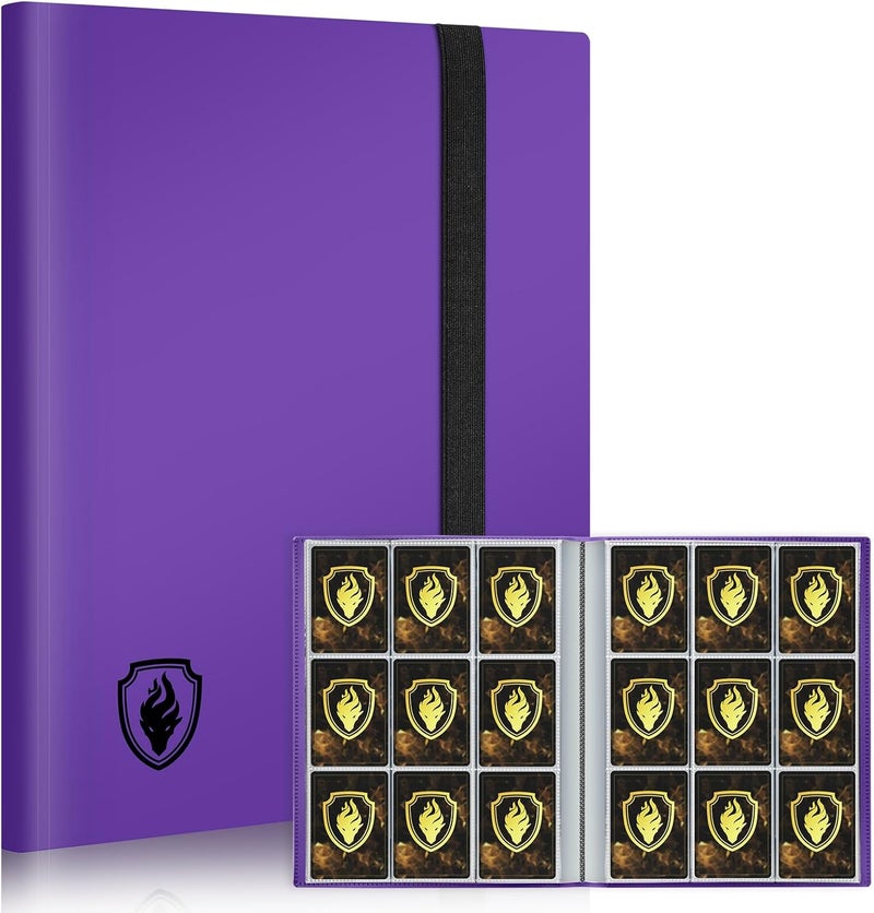 Fabmaker Card Binder 9 Pocket, 396 Pockets Trading Card Binder, Premium Collector Card Album for Standard Cards, Side Loading Card Collection Folder for Game Cards, Sport Cards, Purple - Image 1